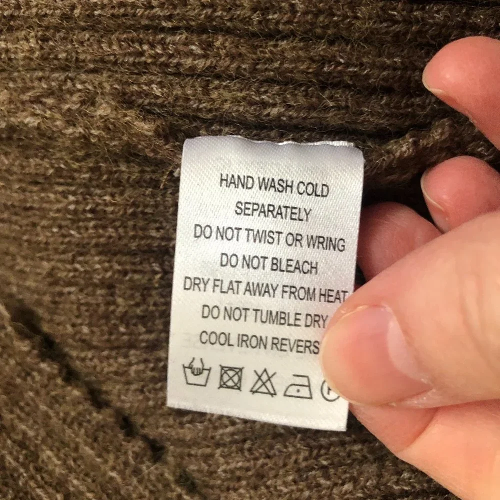 AMADI Anthropologie  Long Sweater Cardigan Duster Rib Knit Brown size S - Picture 13 of 13